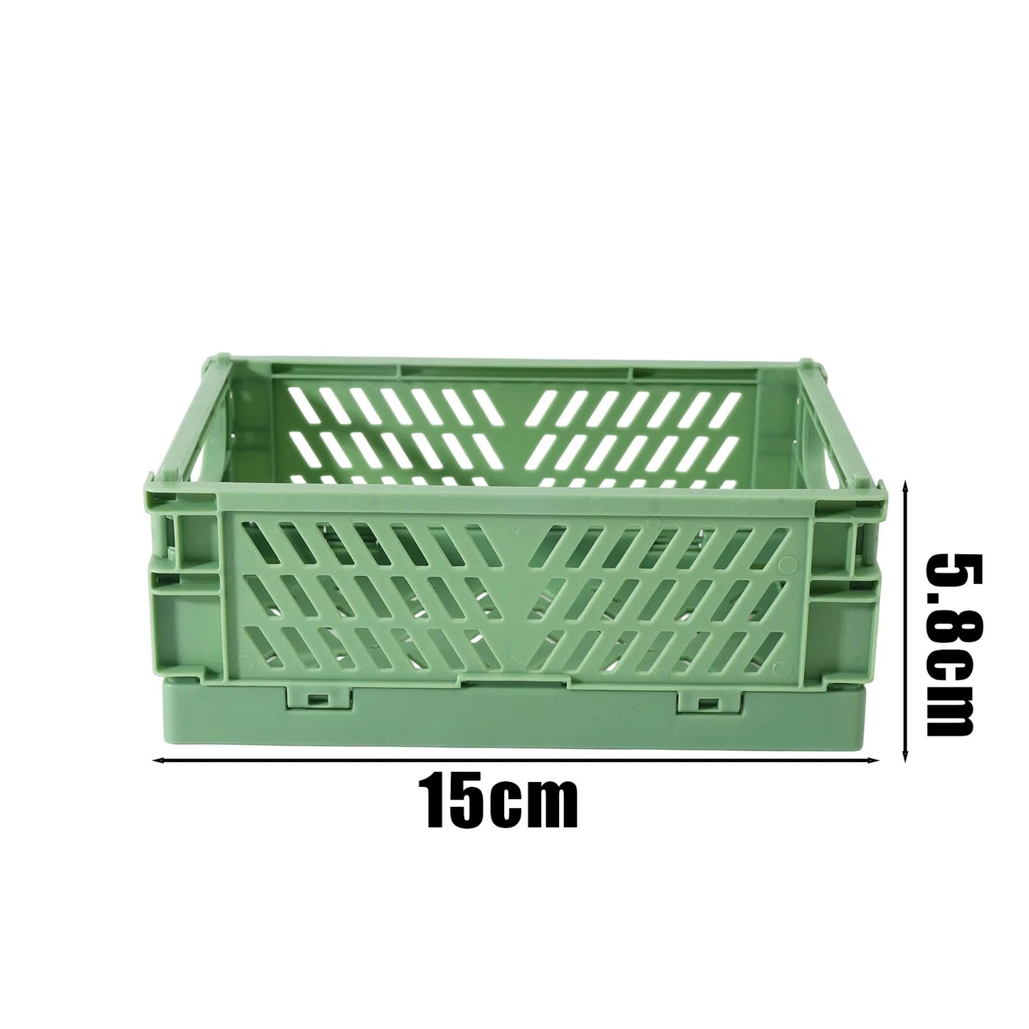 Plastic Foldable Storage Baskets – Stackable Organizer Boxes for Kitchen, Bathroom, Office & Desktop