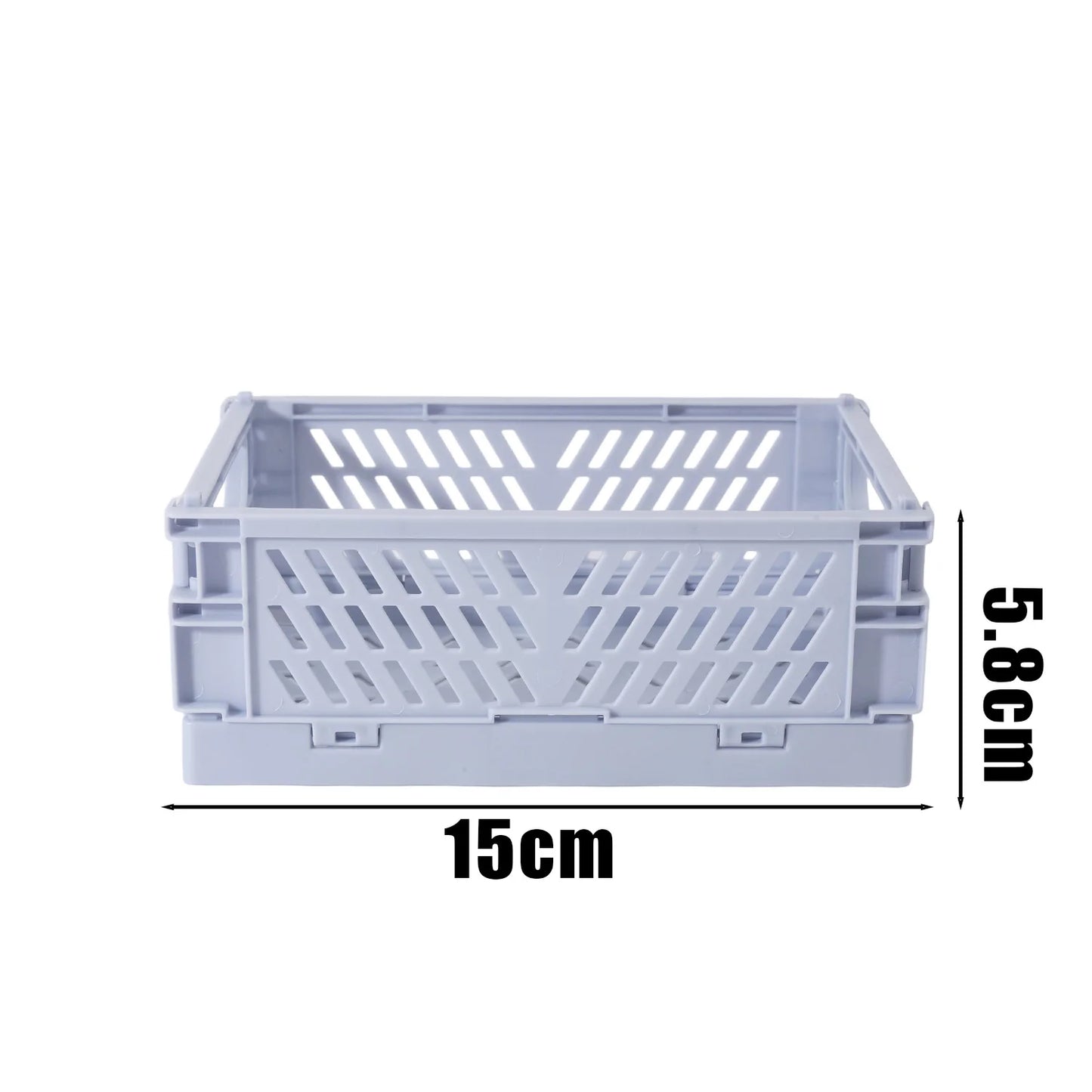 Plastic Foldable Storage Baskets – Stackable Organizer Boxes for Kitchen, Bathroom, Office & Desktop