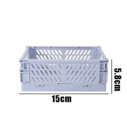 Plastic Foldable Storage Baskets – Stackable Organizer Boxes for Kitchen, Bathroom, Office & Desktop