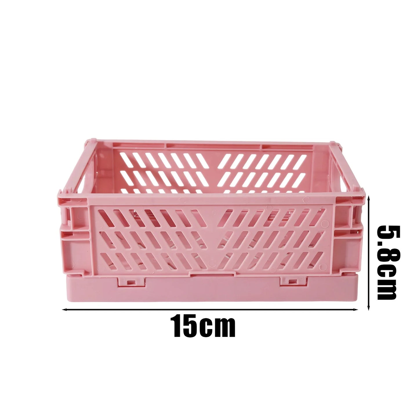 Plastic Foldable Storage Baskets – Stackable Organizer Boxes for Kitchen, Bathroom, Office & Desktop