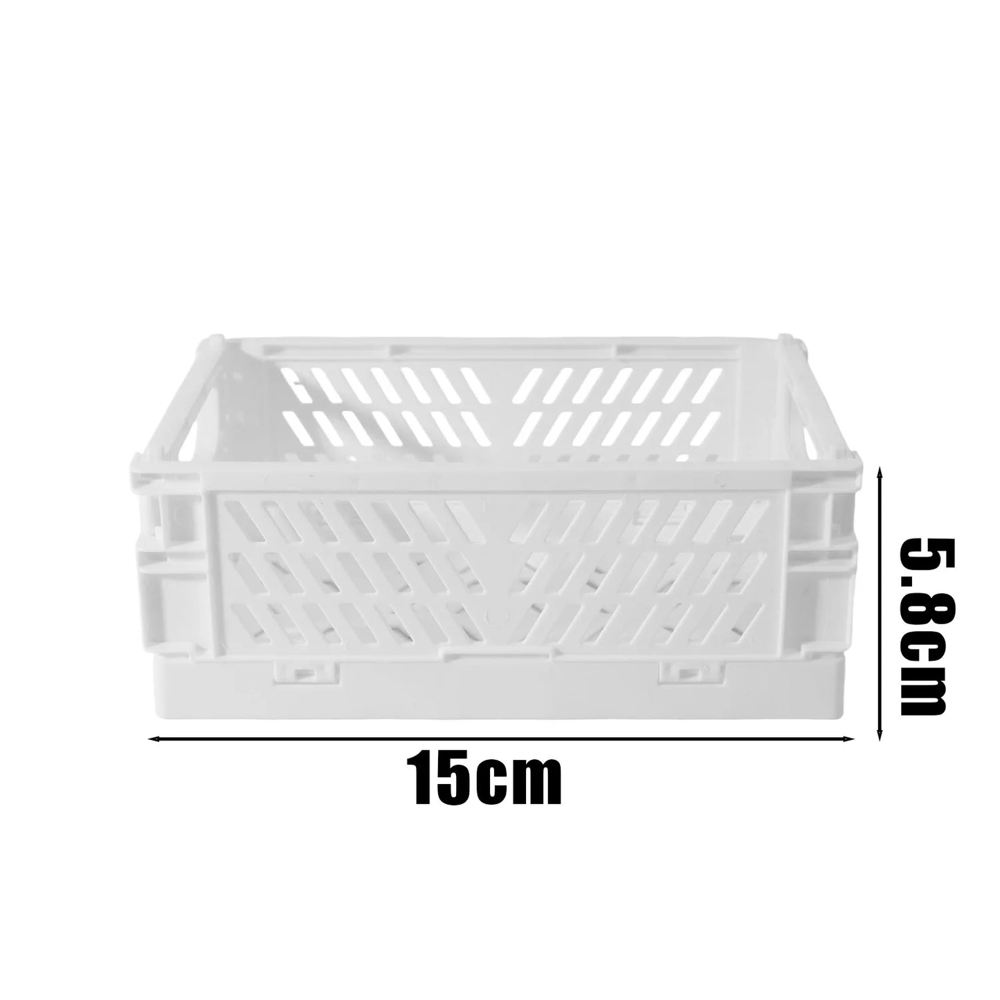 Plastic Foldable Storage Baskets – Stackable Organizer Boxes for Kitchen, Bathroom, Office & Desktop
