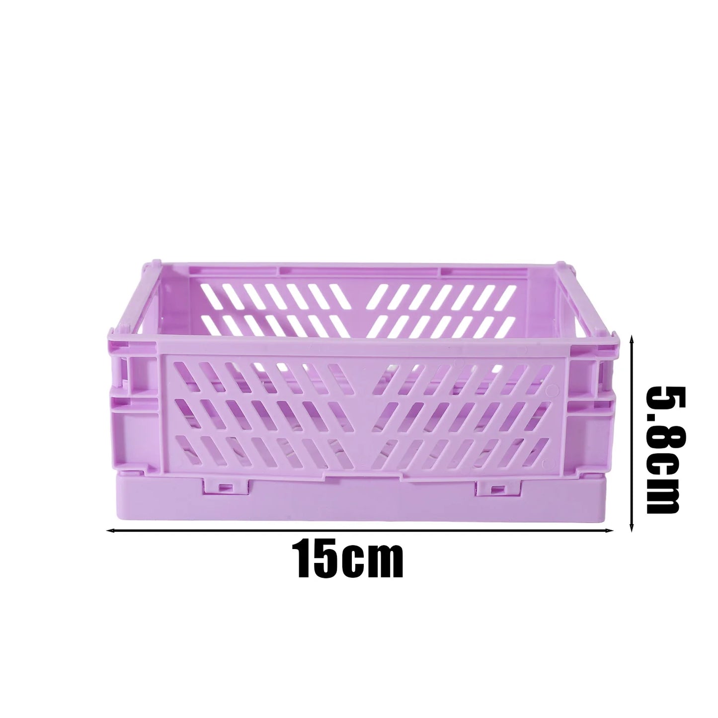 Plastic Foldable Storage Baskets – Stackable Organizer Boxes for Kitchen, Bathroom, Office & Desktop