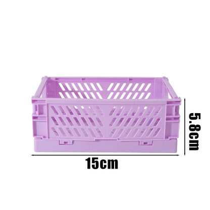 Plastic Foldable Storage Baskets – Stackable Organizer Boxes for Kitchen, Bathroom, Office & Desktop